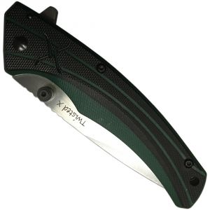 Twisted X 3.25" Blade Green Frame Lock Folder Knife - HK711GR